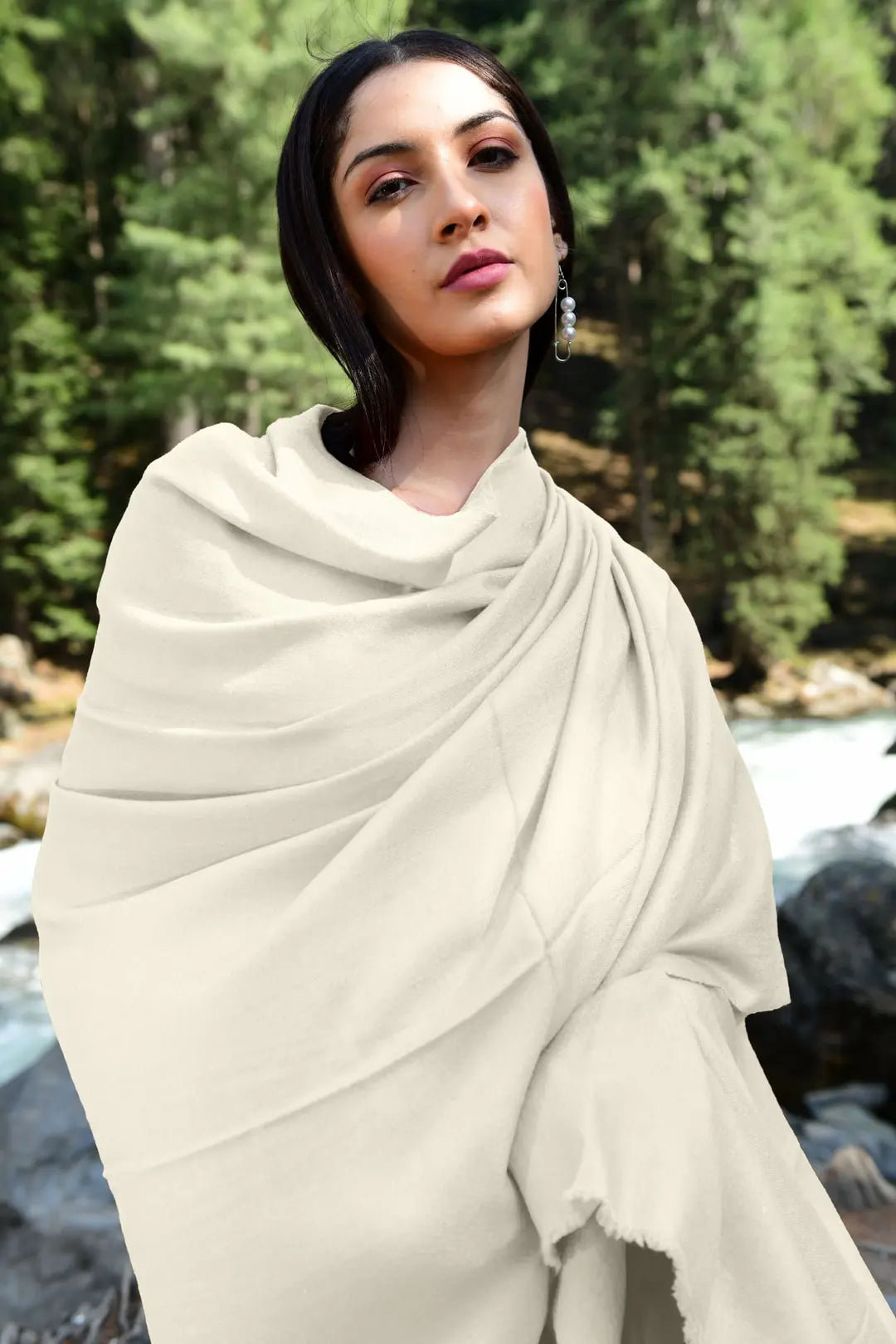 Ivory Pashmina Shawl