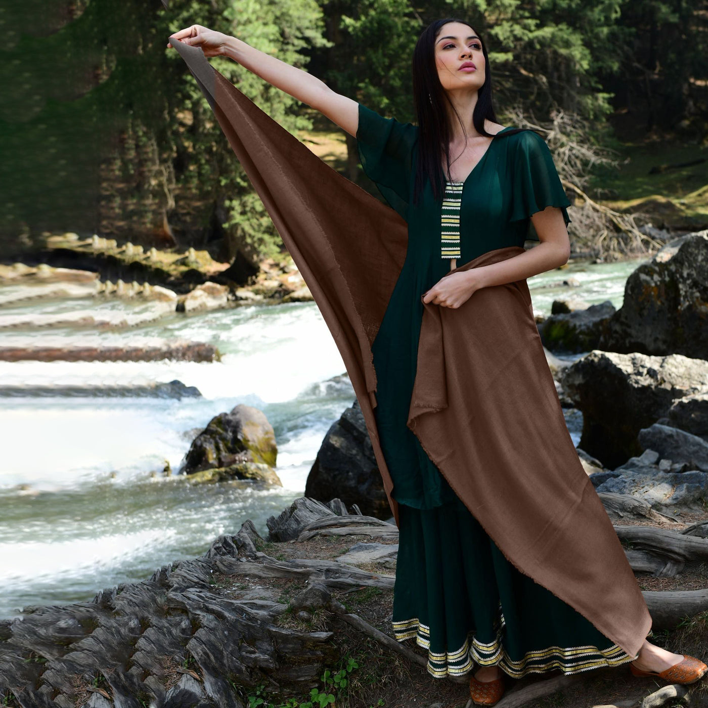 Cappuccino Brown Pashmina Shawl