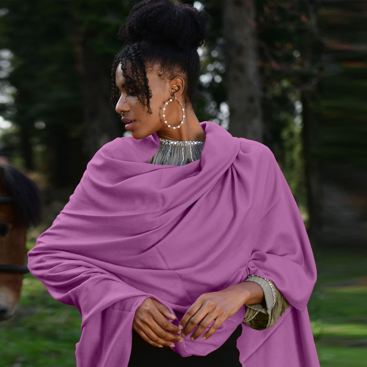 Orchid Pink Pashmina Shawl