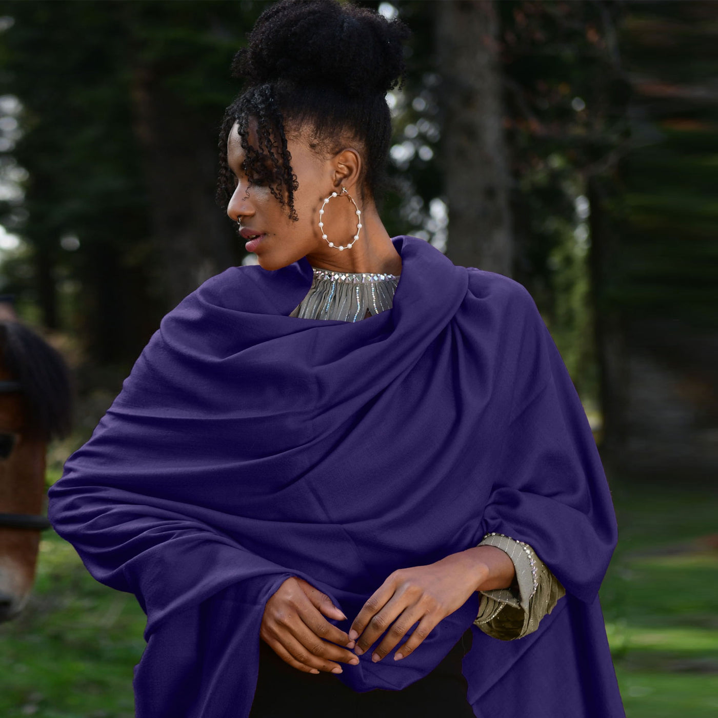 Royal Blue Pashmina Shawl